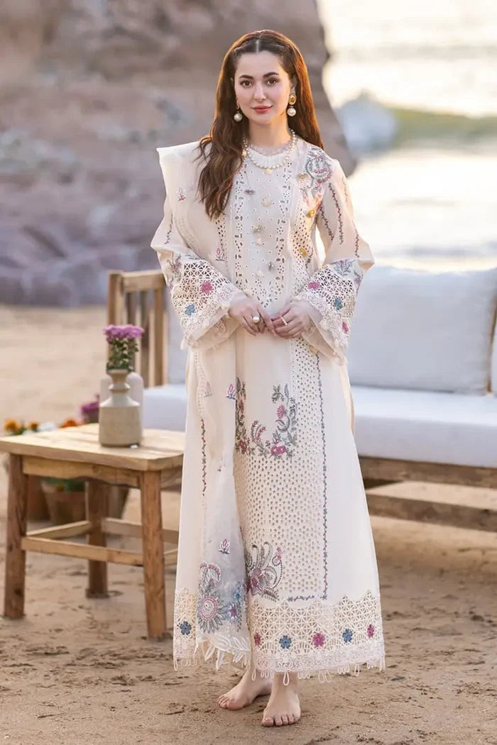 3Pc Lawn Chikankari Heavy Embroidered Suit QL-1020