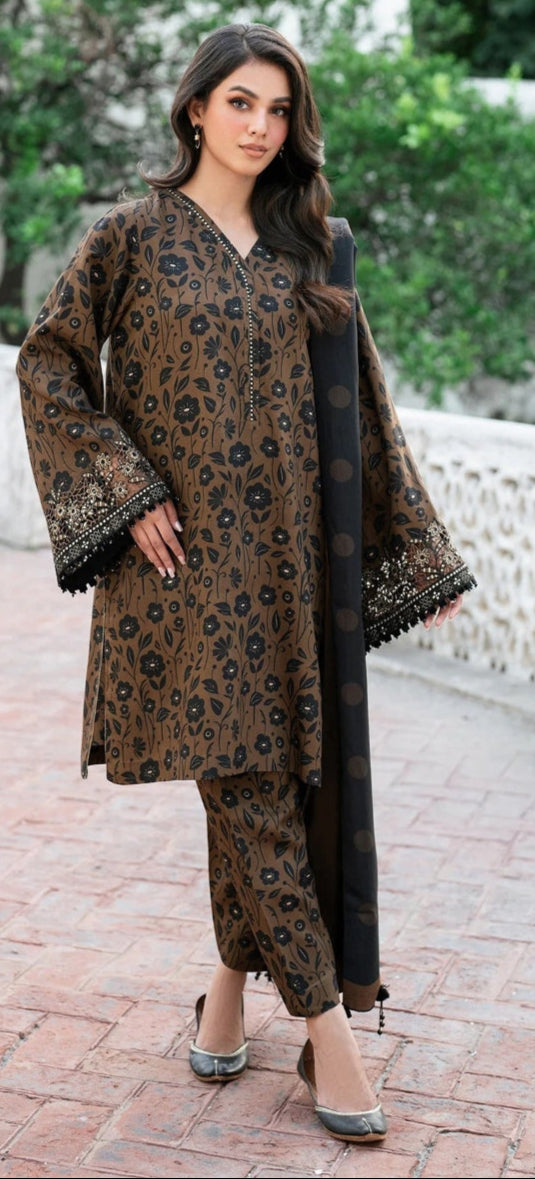 Baroque 3Pc Lawn Digital Print summer Collection Suit BQ-806