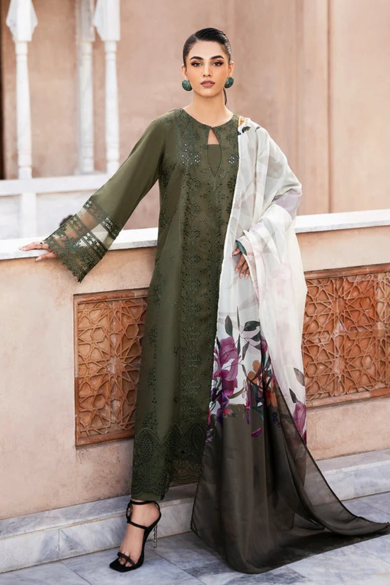 3Pc Lawn Chikankari Heavy Embroidered Suit 792