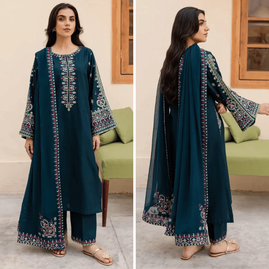 Coco Embroidered lawn Three Piece Summer Collection Suit CC-5001