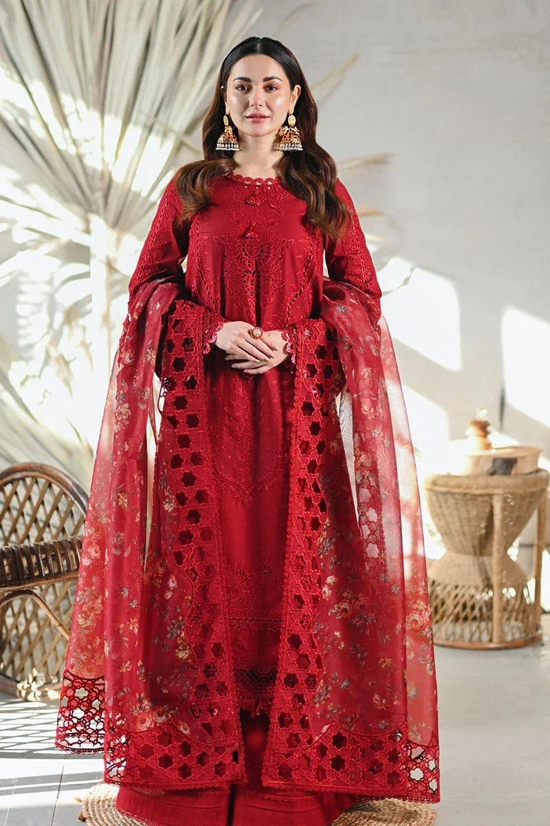 3Pc Lawn Chikankari Heavy Embroidered Suit 790