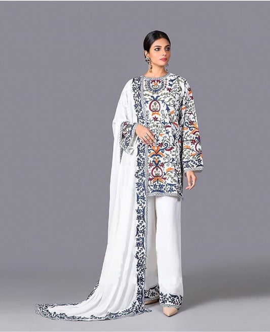3 Pcs Summer Embroidered Lawn Collection-521