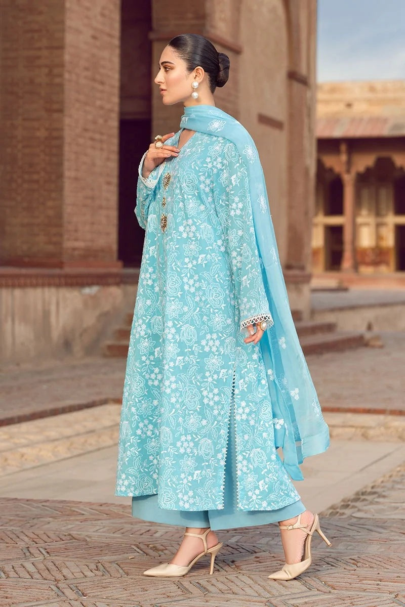 3Pc Embroidered Suit with Chiffon dupatta Summer Collection 507