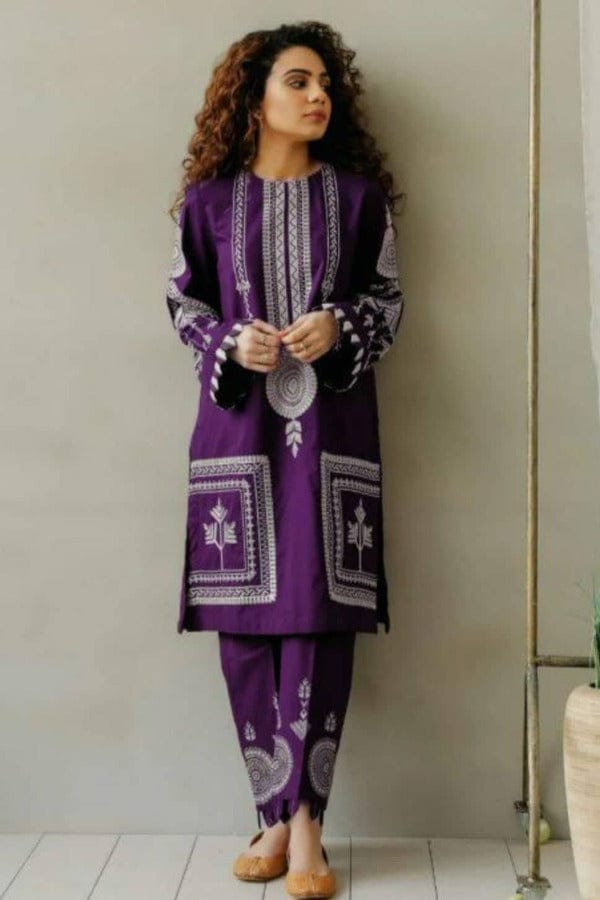 2 Pc linen Embroiderd winter Collection Suit