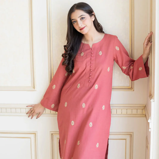 khaadi-3 pc Dhanak Embroidered Winter Collection