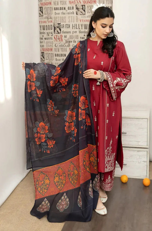 Sapphire 3Pc Embroidered dhannak Suit winter Collection 569