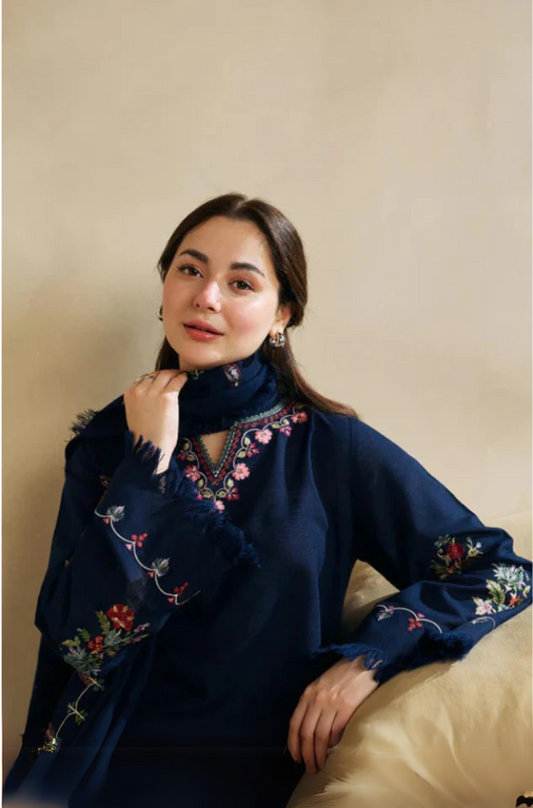 coco 3 Pc Embroidered dhannak Suit winter Collection 89