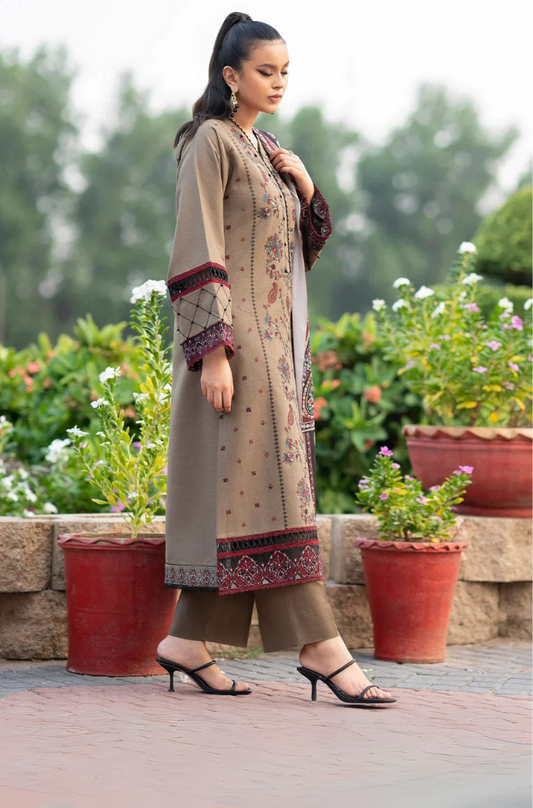 Zara shah-coco 3 Pc Embroidered Dhannak Suit winter Collection 104