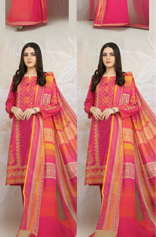 khaadi-3Pcs Khaddar winter Collection Suit-088