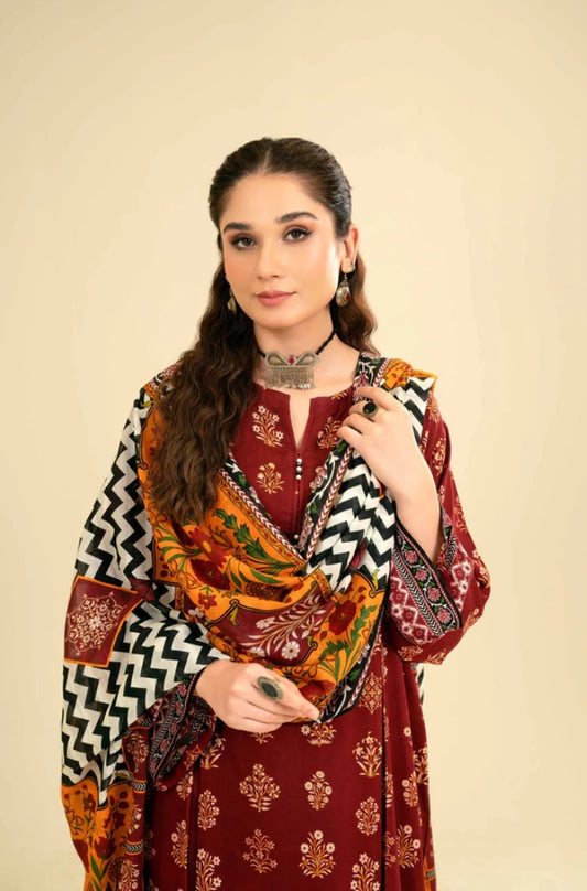 3Pc Embroidered Suit with chiffon dupatta Summer Collection 512