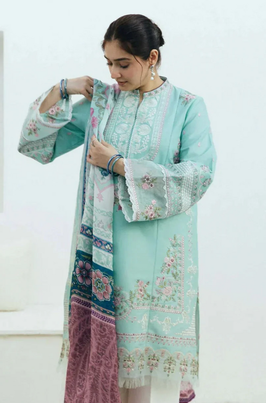 Zara shah jahan Embroidered Dhanak Three Piece COCO-01