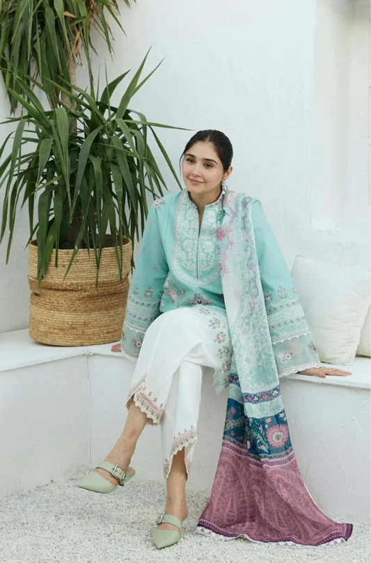 Zara shah jahan Embroidered Dhanak Three Piece COCO-01
