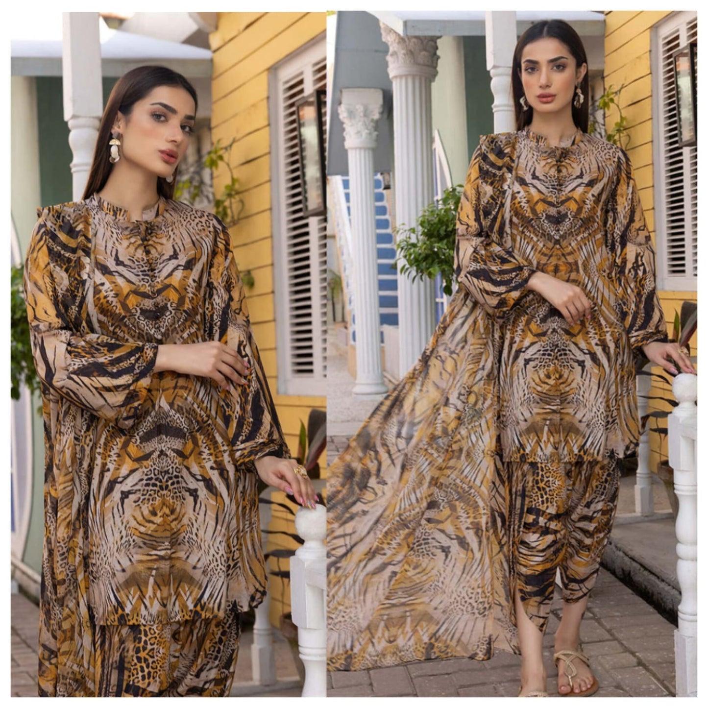 3pcs khaddar all-over Print suit winter Collection Suit 816