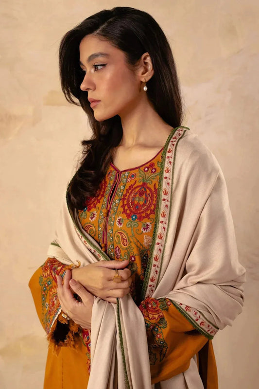 Zara shah-coco 3 Pc Embroidered dhannak Suit winter Collection 93