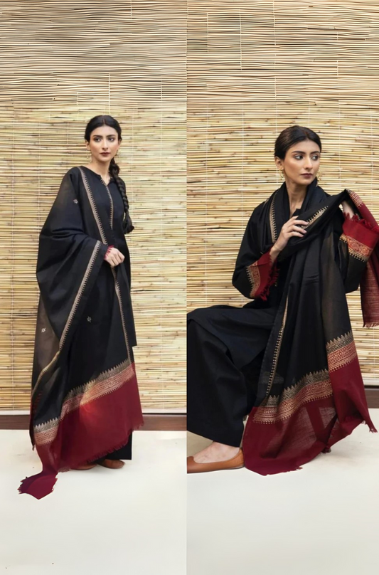 khaadi-3 pc Dhanak Embroidered Winter Collection