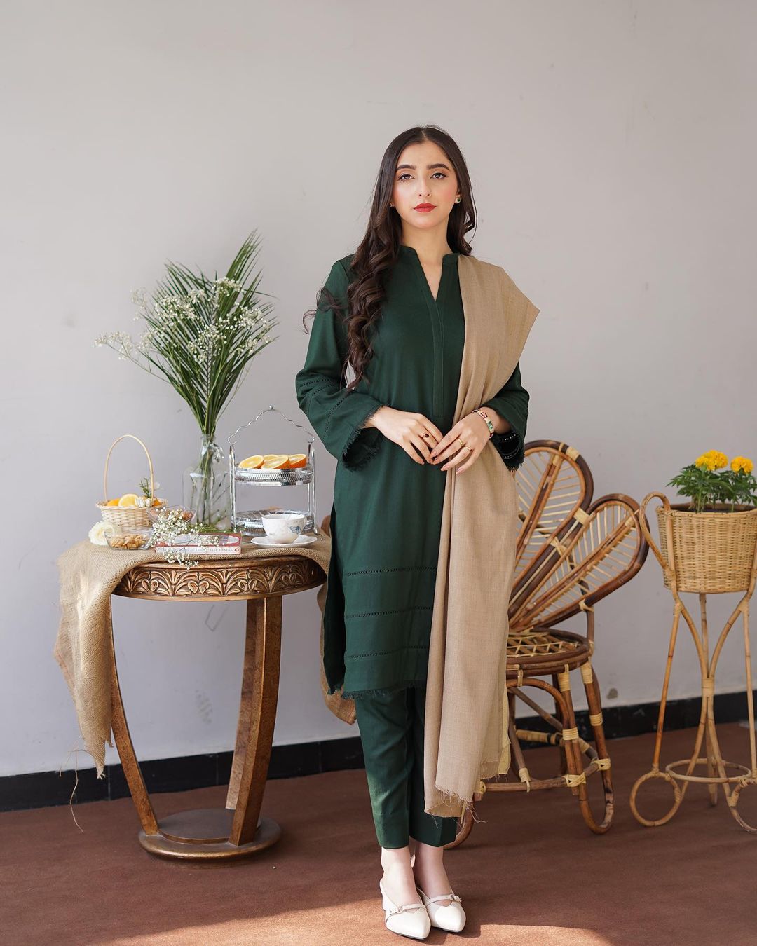 3Pc Embroidered dhannak Suit winter Collection 78