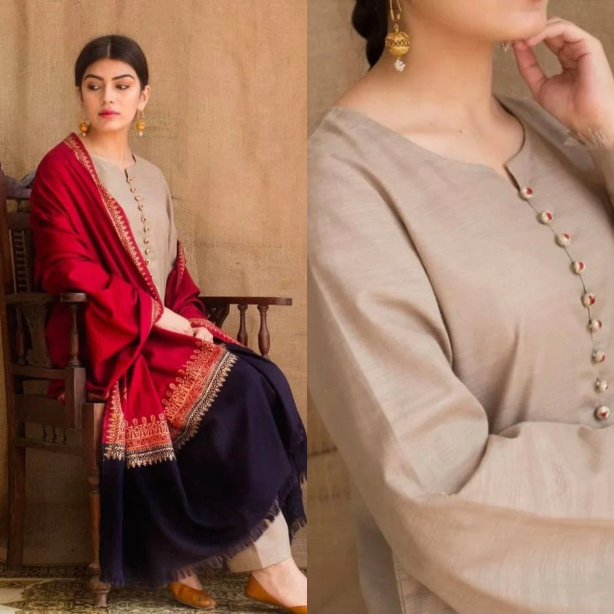 khaadi 3 pc dhannak Embroidered Winter Collection 548