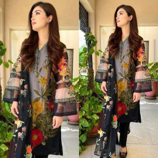 Crizma-3Pc printed linen  Suit winter Collection