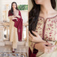 3Pc Embroidered dhannak Suit winter Collection 81