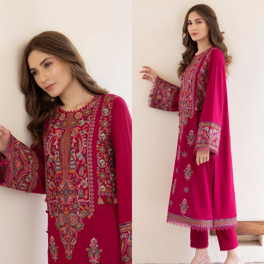 Zara shah-coco 2 Pc Embroidered Dhannak Suit winter Collection 112