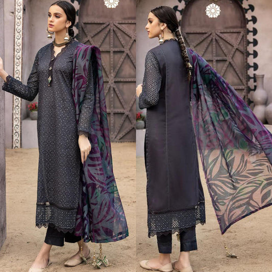 Crimson- 3Pc Embroidered Summer Collection Lawn Suit