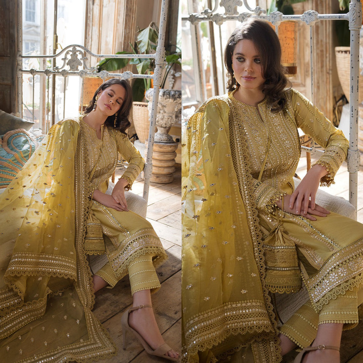 khaadi -3Pc Lawn heavy Embroidery summer Collection Suit