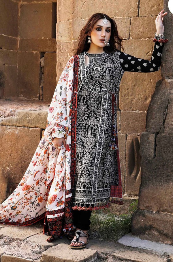 Qalamkar 3 pc Dhannak Embroidered Winter Collection suit 1726