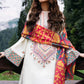 Sapphire 3Pc Dhanak Embroidered Suit With Digital Printed Wool Shawl