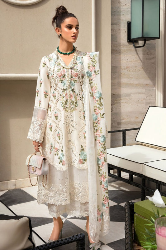 3Pc Lawn Chikankari Heavy Embroidered Suit 786