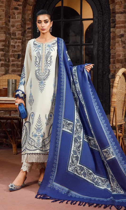 Qalamkar 3 pc Dhannak Embroidered Winter Collection suit 1729