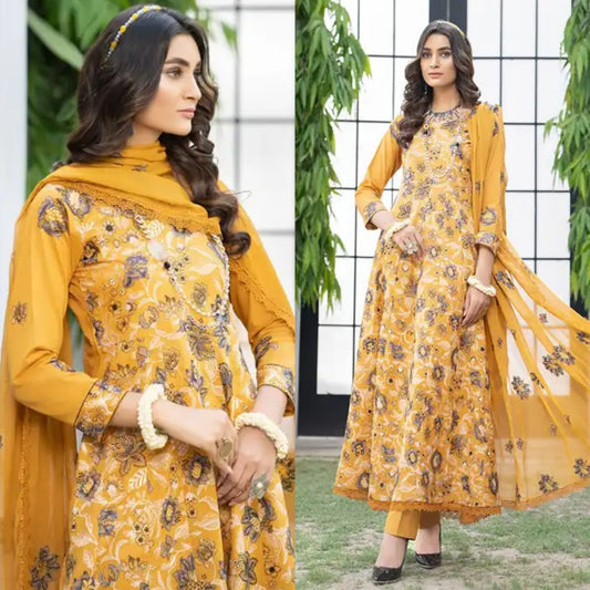 Bareeze -3 Pcs linen Embroidered winter Collection Suit