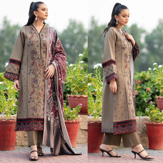 Zara shah-coco 3 Pc Embroidered Dhannak Suit winter Collection 104