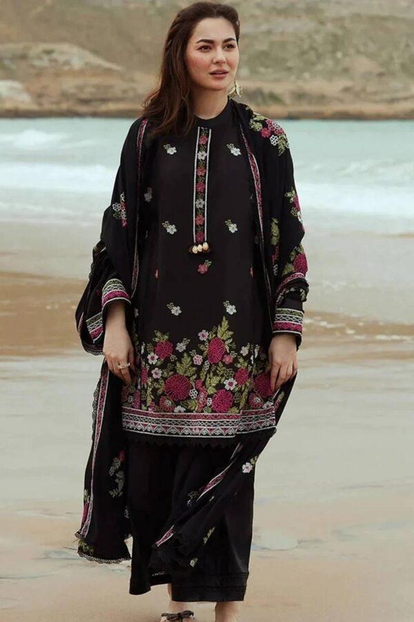 Bareezee-3  Pc Embroidered Dhank  Suit winter Collection