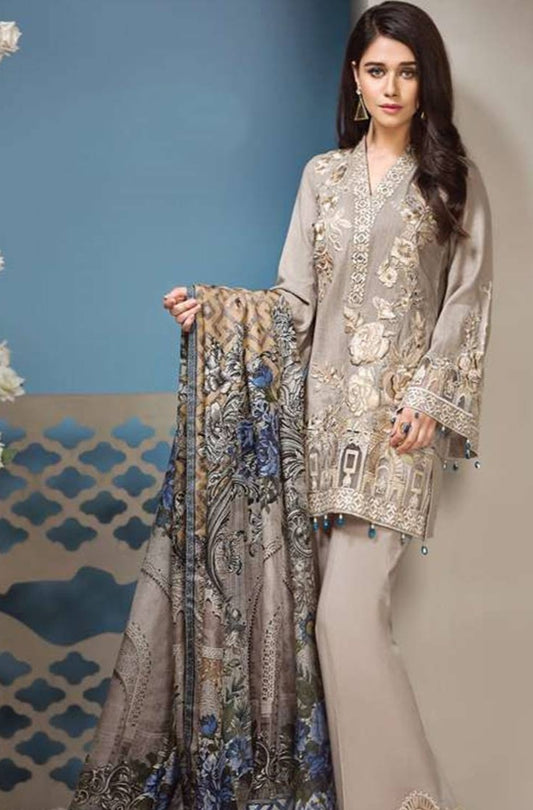 3Pcs dhannak Embroidered winter Collection Suit 797