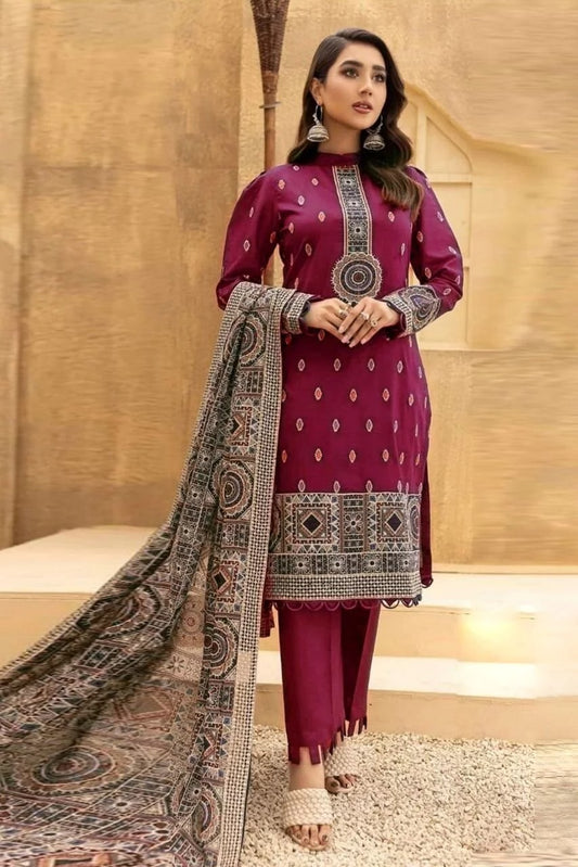 Bareeze 3 pc Bareeze Dhannak Embroidered Winter Collection 784