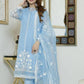 3Pc organza inner Linen Winter Collection  suit heavy Embroidery