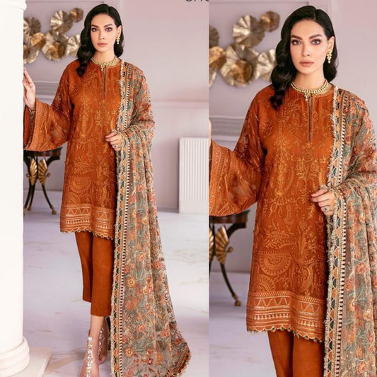 3Pcs Linen Embroidered Winter Collection