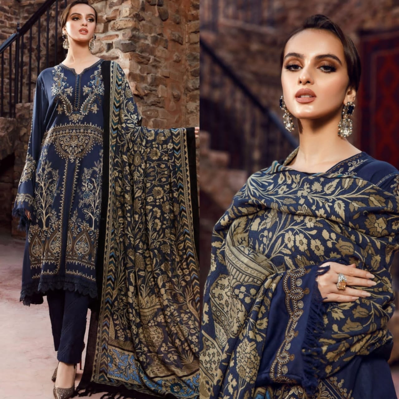 3 Pcs Dhannak Embroiderd winter Collection Suit