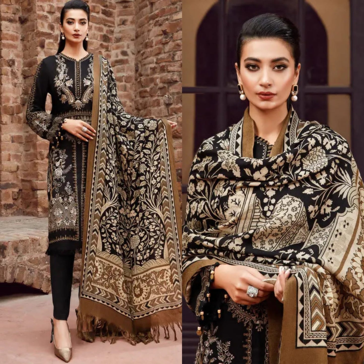 3 Pcs Dhannak Embroiderd winter Collection Suit