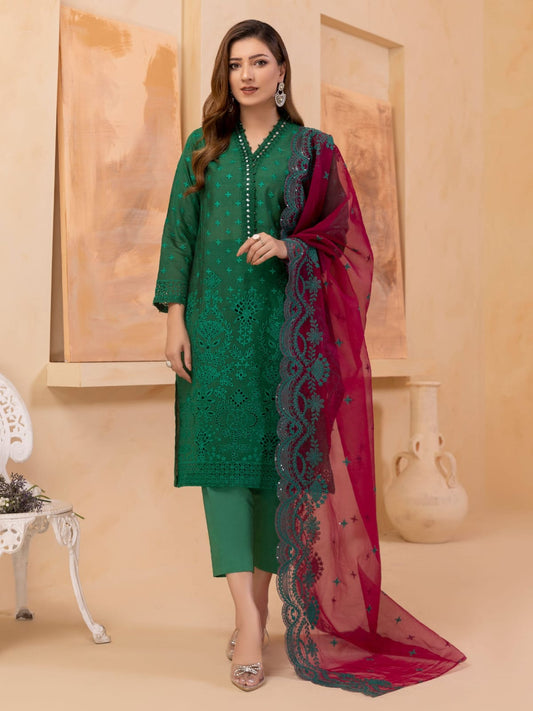 3Pc Embroidered Chikankari Suit Summer Collection 505