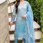 Khaadi-3Pc Lawn Heavy Embroidered Suit with Organza dupatta KD-415