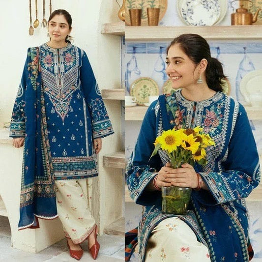 Zara shah jahan 3Pc Embroidered Dhanak COCO-12