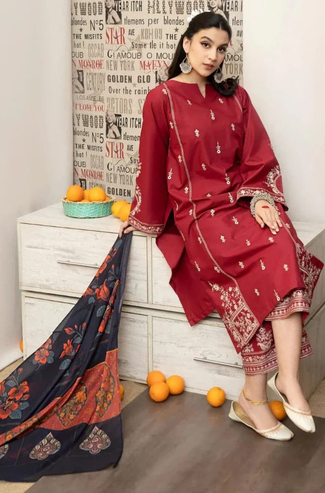 Urge Embroidered Dhanak Three Piece UR-696