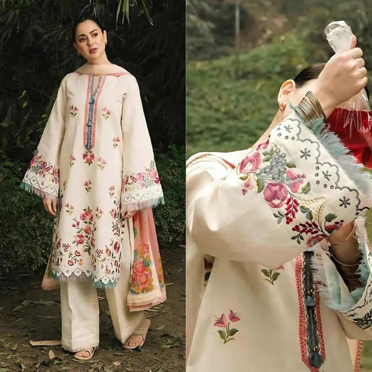 COCO-719 Embroidered Dhanak Three Piece Winter Collection