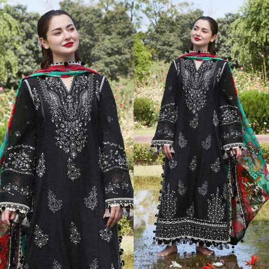 Qalamkar 3 pc Dhannak Embroidered Winter Collection suit 1725