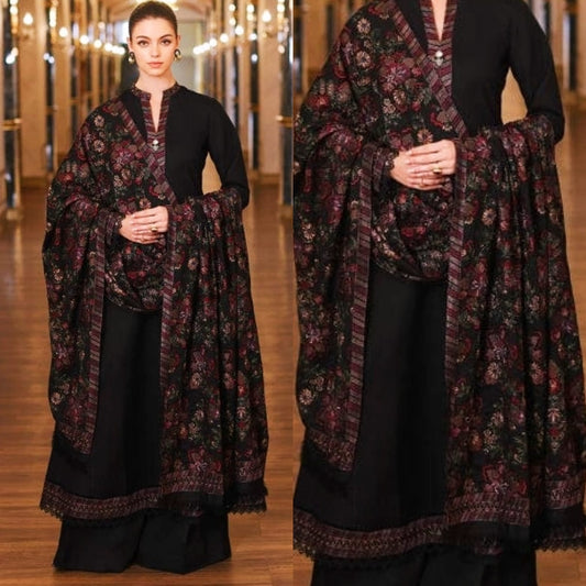 BAREEZE 3Pc Heavy Embroidered Dhannak Suit winter Collection BR-1042