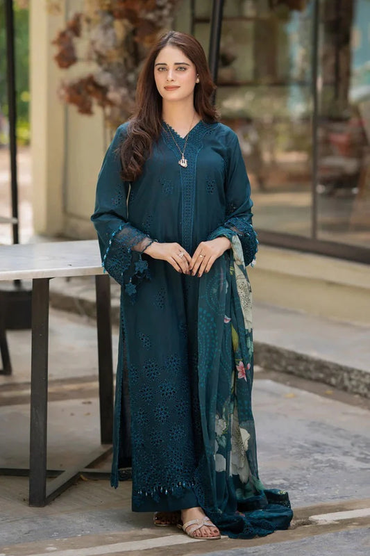3Pc Lawn Chikankari Heavy Embroidered Suit 793