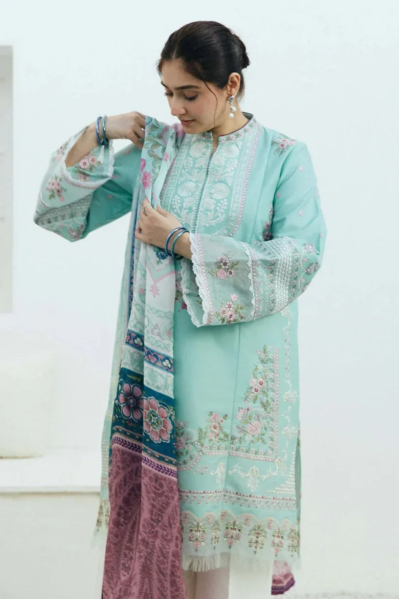 Zara shah jahan Embroidered Dhanak Three Piece COCO-01