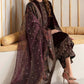 3Pcs Velvet Embroidered suit With Embroidered Organza Dupatta KA-039