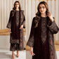 3Pcs Velvet Embroidered suit With Embroidered Organza Dupatta KA-039